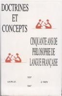 Front cover of Doctrines et concepts by Colloque pour le cinquantenaire de l'Association des sociétés de philosophie de langue française (1987 Paris, France)