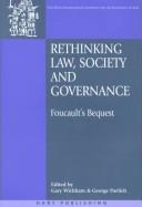 Front cover of Rethinking law, society and governance by George C. Pavlich