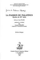 Front cover of Passion Du Palatinus Mystere Du Xive Sie (Textes et traductions des classiques francais du Moyen Age) by Jacques Ribard