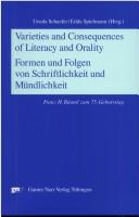 Front cover of Varieties and consequences of literacy and orality by Franz H. Bäuml