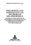 Front cover of Philosophie und Wissenschaften, das Problem des Apriorismus by Symposium Philosophie und Wissenschaften, das Problem des Apriorismus (1986 Universität Bremen)