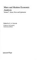 Front cover of Marx and modern economic analysis by Giovanni Caravale