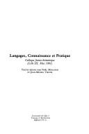 Front cover of Langages, connaissance et pratique by Noël Mouloud