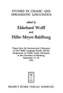 Front cover of Studies in Chadic and Afroasiatic linguistics by International Colloquium on the Chadic Language Family (1981 University of Hamburg)