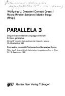 Front cover of Parallela 3 by Österreichisch-Italienisches Linguistentreffen (4th 1986 Vienna, Austria)