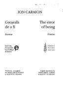 Cover of Greșeala de a fi by Ion Caraion