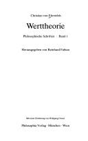 Cover of Philosophische Schriften by Ehrenfels, Christian Freiherr von