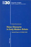 Front cover of News Discourse in Early Modern Britain by Nicholas Brownlees