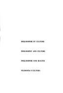Front cover of Philosophie et culture by World Congress of Philosophy (17th 1983 Montréal, Québec)