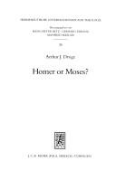Cover of Homer or Moses? by Arthur J. Droge
