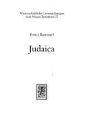 Cover of Judaica by Ernst Bammel