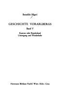 Front cover of Geschichte Vorarlbergs by Benedikt Bilgeri