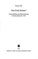 Front cover of Von Ford lernen? by Reiner Flik