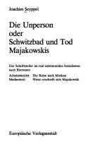 Cover of Die Unperson by Joachim Seyppel