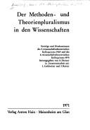 Front cover of Der Methoden- und Theorienpluralismus in denWissenschaften by Fritz Thyssen Stiftung. Wissenschaftstheoretische Kolloquium