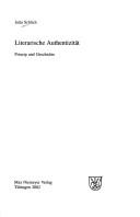 Cover of Literarische Authentizität by Jutta Schlich
