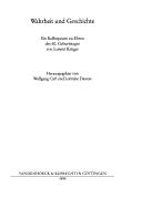 Front cover of Wahrheit und Geschichte by Wahrheit und Geschichte (1993 Universität Göttingen)