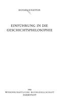 Front cover of Einführung in die Geschichtsphilosophie by Richard Schaeffler