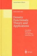 Cover of Density Functionals: Theory and Applications by Daniel Joubert