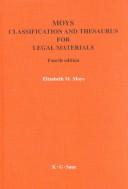 Front cover of Moys Classification and Thesaurus for Legal Materials by Elizabeth Mary Moys