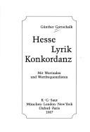 Front cover of Hesse Lyrik Konkordanz by Günther Gottschalk