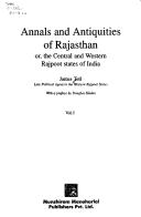 Cover of Annals and antiquities of Rajasthan, or, the Central and Western Rajpoot states of India by James Tod