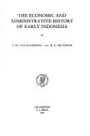 Front cover of The economic and administrative history of early Indonesia by Frits Herman van Naerssen