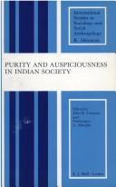 Front cover of Purity and auspiciousness in Indian society by John Braisted Carman
