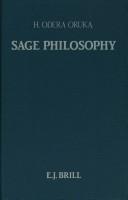 Cover of Sage Philosophy by H. Odera Oruka