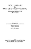 Front cover of Gesetzgebung in Ost- und Südosteuropa by Michael Geistlinger