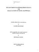 Front cover of Śivasvāmin's Kapphiṇābhyudaya, or, Exaltation of King Kapphiṇa by Śivasvāmī