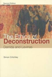 Front cover of The ethics of deconstruction by Simon Critchley