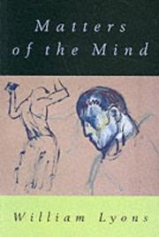 Cover of Matters of the Mind by William E. Lyons