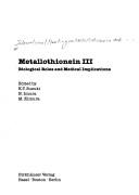 Front cover of Metallothionein III by Kazuo T. Suzuki