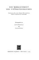 Front cover of Die Wirklichkeit des Unverständlichen by Jan M. Broekman