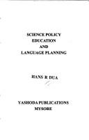Front cover of Science policy, education, and language planning by Hans Raj Dua
