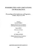 Front cover of Possibilities and limitations of pragmatics by Conference on Pragmatics (1979 Urbino, Italy)