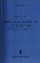 Front cover of Aristotle's Theory of the Syllogism by G. Patzig