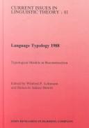 Cover of Language typology 1988 by Winfred Philipp Lehmann