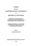 Front cover of Papers from the 5th International Conference on Historical Linguistics = by International Conference on Historical Linguistics (5th 1981 Galway, Ireland)