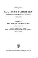 Cover of Logische Schriften by Ernst Mally