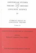 Front cover of Perspectives on historical linguistics by Winfred Philipp Lehmann