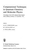 Front cover of Computational techniques in quantum chemistry and molecular physics by NATO Advanced Study Institute on Computational Techniques in Quantum Chemistry and Molecular Physics Ramsau bei Berchtesgaden, Ger. 1974.