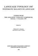 Front cover of Language typology 1987 by Linguistic Typology Symposium (1987 Berkeley, Calif.)