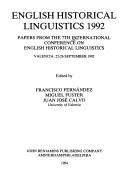 Front cover of English historical linguistics, 1992 by International Conference on English Historical Linguistics (7th 1992 Valencia, Spain)
