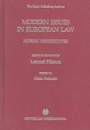Front cover of Modern issues in European law by Göran Melander
