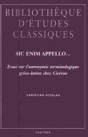 Cover of Sic enim appello-- by Christian Nicolas