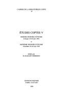 Front cover of Etudes coptes V by Journée d'études coptes (6th 1993 Limoges, France)