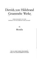 Cover of Moralia by Dietrich Von Hildebrand