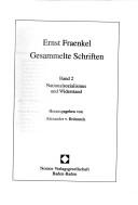 Front cover of Gesammelte Schriften by Ernst Fraenkel